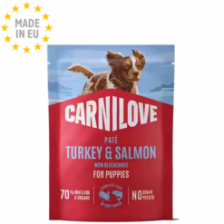 Carnilove Pouch Pate Hvalpe Vådfoder m. Laks & Blåbær 300g, EU