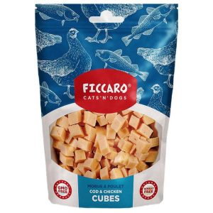 Ficcaro Cod & Chicken Cubes Godbidder m. Torsk & Kylling, 100g