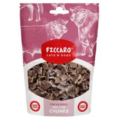 Ficcaro Beef Liver Chunks, Hundesnack,100g