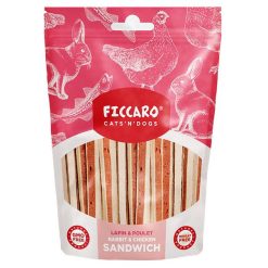 Ficcaro Rabbit & Chicken Sandwich, hundesnacks,100g