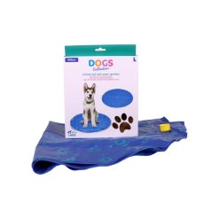 Kølemåtte med sprinkler, 100 cm, blå, Dog Collection