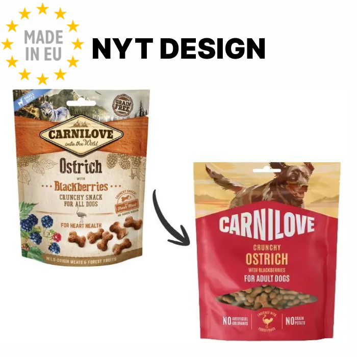 Carnilove Crunchy Snacks, Struds & Brombær 200g EU