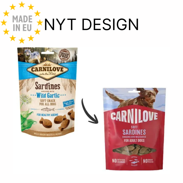 Carnilove Soft Snack m. Sardiner & Vilde Hvidløg 200g, EU