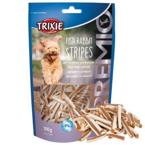 Trixie Fisk & Kanin Stribes, hundesnack, 100g