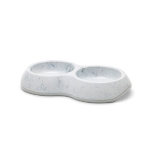 Savic Matskål Delice marble Dobbelskål Grå 2x200ml