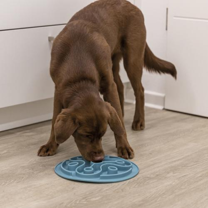 Trixie Slow Feeder Fodermåtte - ø 28cm Blå - Billede 3
