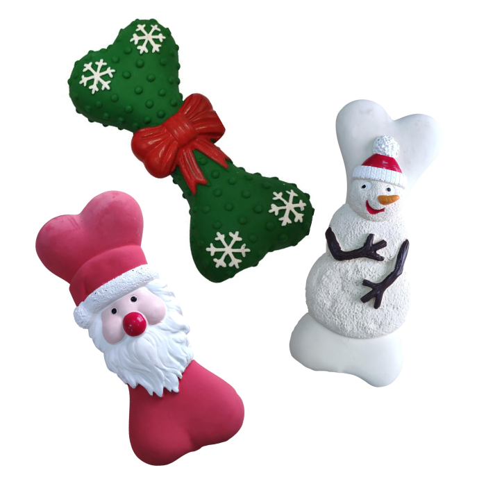 Companion X'mas Latex squeaky Kødben Jul 14 cm Ass farve