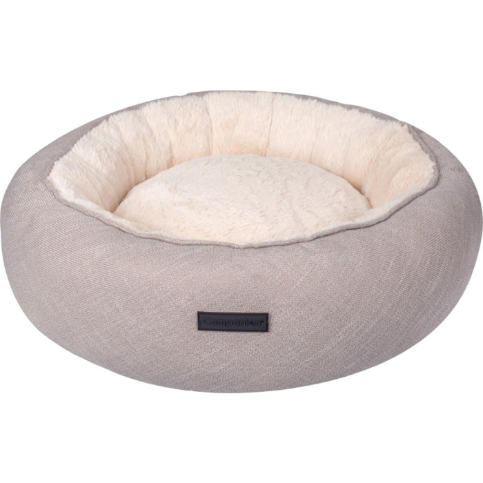 Companion rund donut hundeseng beige og grå - Ø60 cm