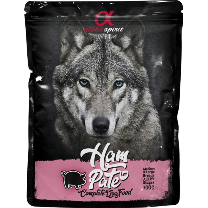 Alpha Spirit Pouch Paté Vådfoder m. Skinke, 300 g