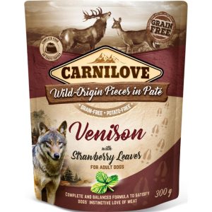 Carnilove Pouch Pate Vildt m. jordbærblade 300g