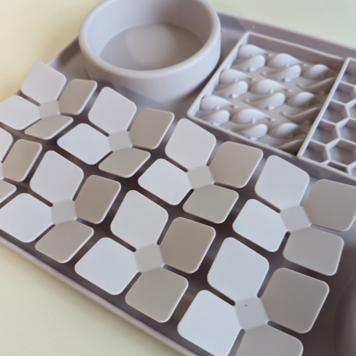 Big Muzzy Stor Slow Feeder Fodermåtte Skål 40x26x4cm Pastel