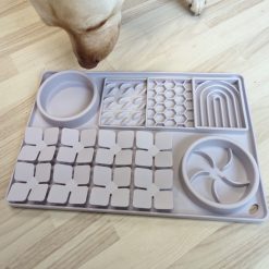 Big Muzzy Stor Slow Feeder Fodermåtte Skål 40x26x4cm Pastel