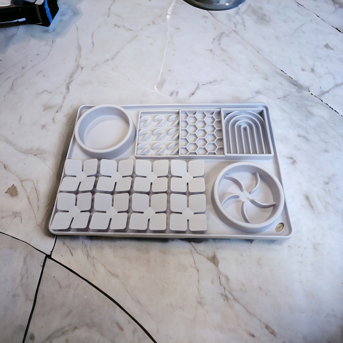 Big Muzzy Stor Slow Feeder Fodermåtte Skål 40x26x4cm Pastel