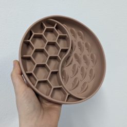 Hvaler- og Bikube Slow Feeder Fodermåtte Skål- ø19x4cm Brun