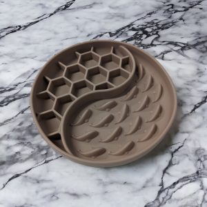 Hvaler- og Bikube Slow Feeder Fodermåtte Skål- ø19x4cm Brun