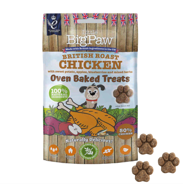 Little Big Paw Kornfri Godbid British Roast Chicken, Kylling m. Bær & Urter 130g