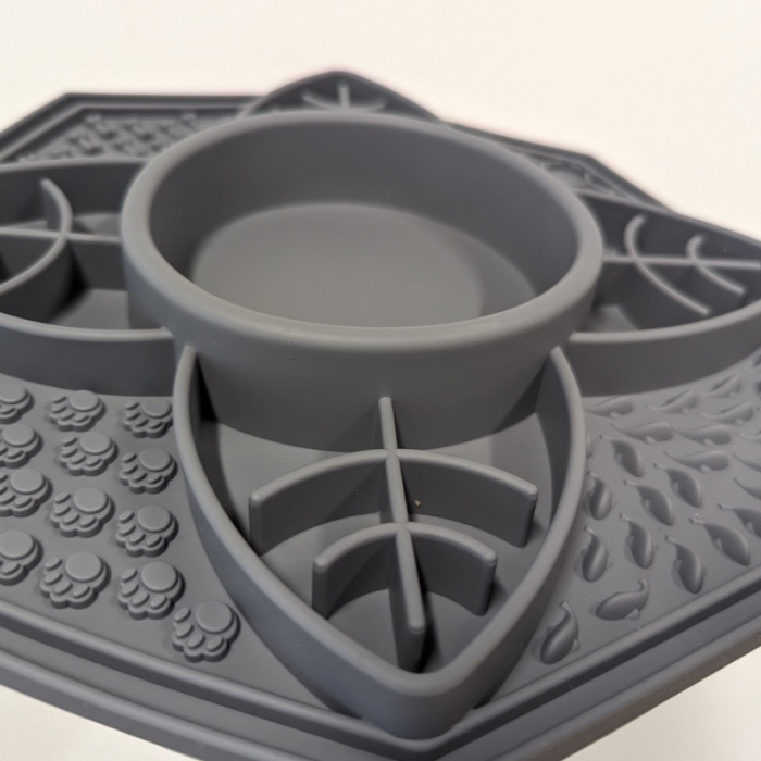 Mandala Slow Feeder Fodermåtte Skål-28x26cm Grå