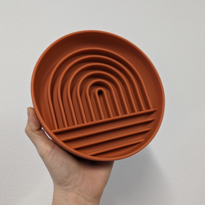 Regnbue Slow Feeder Fodermåtte Skål- ø19x4cm Orange