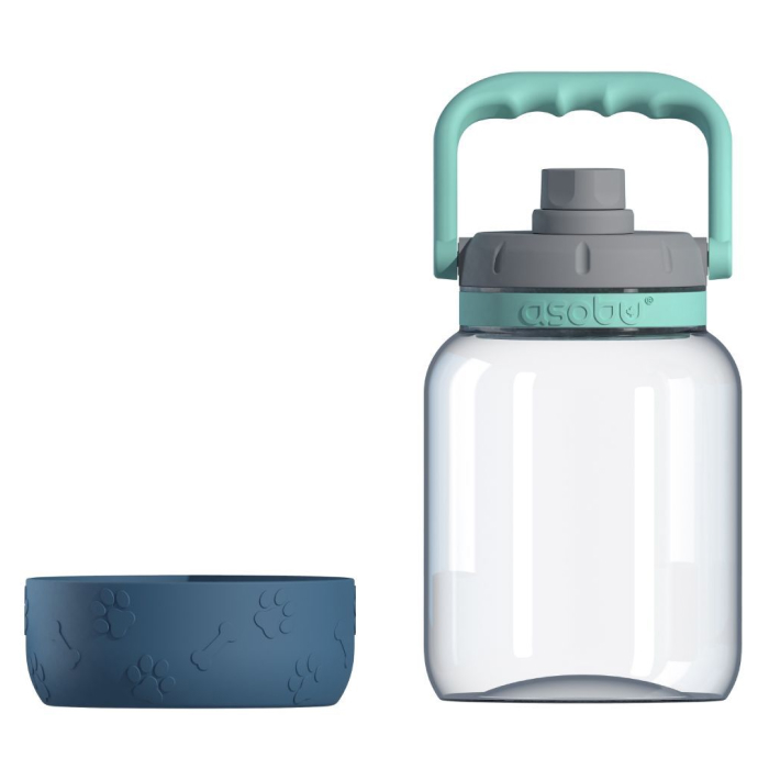 Asobu The Barkely Vandflaske/Drikkedunk 2i1 m. skål, Blå