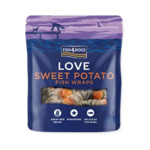 Fish4Dogs Love Sweet Potato Fish Wraps Snacks til Hund 100g