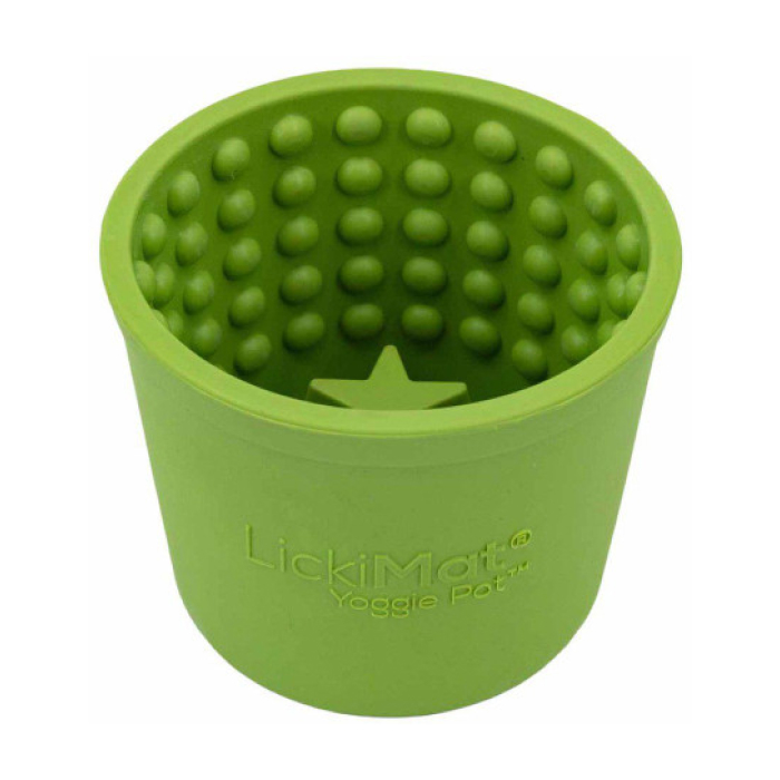 LickiMat Yoggie Pot, Slow feeder Skål hund Grøn Ø9,5cm
