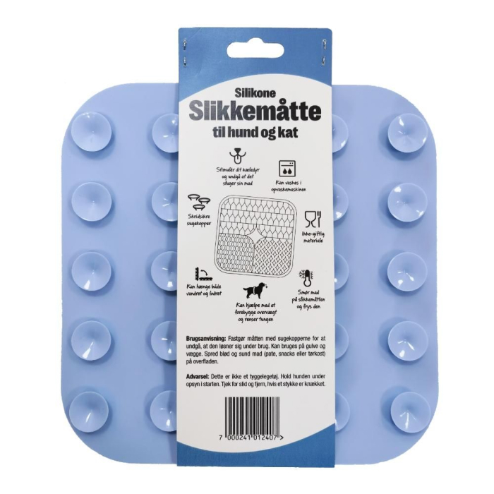 Nordic Paws Slikkemåtte Slowfeeder Hvalp, Lyseblå Ø20cm