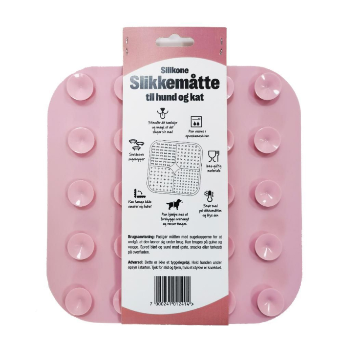 Nordic Paws Slikkemåtte Slowfeeder Hvalp, Lyserød Ø20cm