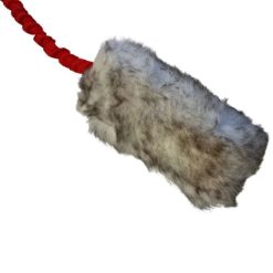 Fenriz Aktiv Bungee m. Ægte Fåreskind Belønnings Legetøj til Hund ca 70 cm