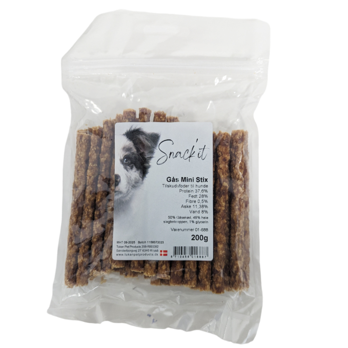 Snack'it Mini stix Snack til Hund/ Hvalp Gås 200g