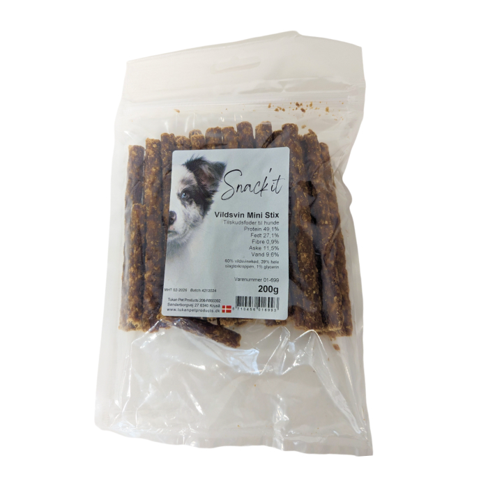 Snack'it Mini stix Snack til Hund/ Hvalp Vildsvin 200g