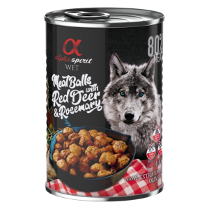 Alpha Spirit Vådfoder Kødboller m. Kronhjort & Rosmarin, 400g