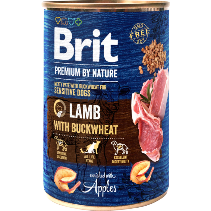 Brit Premium by Nature Lam med Boghvede 400g, Vådfoder til Hund