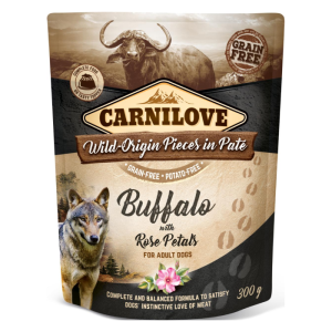 Carnilove Pouch kornfrit Pate Buffalo med rosenblade 300g