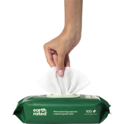 Earth Rated Vådservietter til hund, Skånsom Hundepleje Duftfri, 20x20 cm