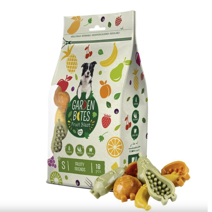 Garden bites Fruity Friends 6 cm. ps. Snack til Hund - 18 stk 270g