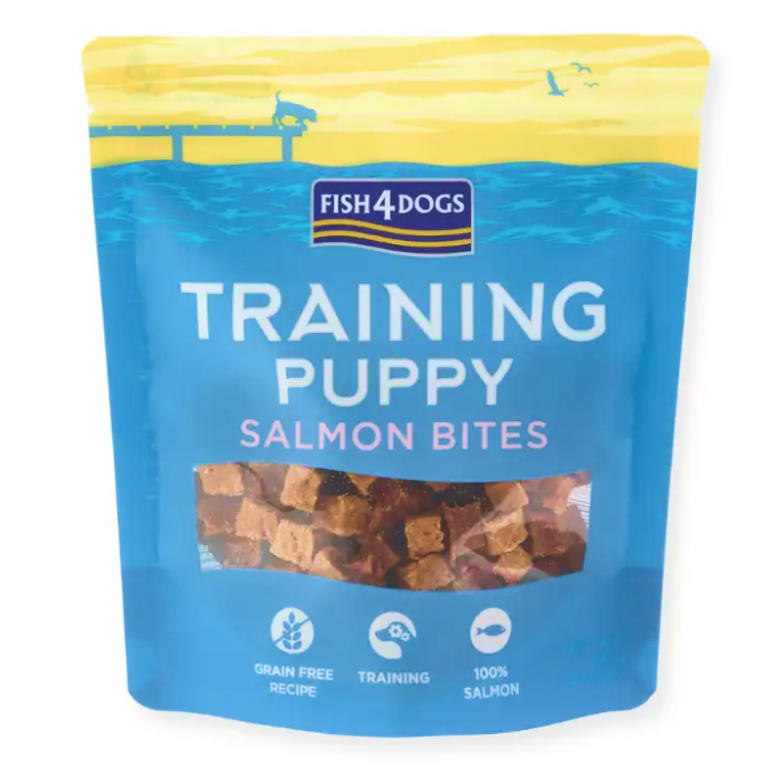 Fish4Dogs Hvalp Salmon Bites Snacks til Hund 100% Laks 80g