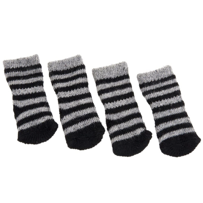 Flamingo Skridsikre Sokker til Hund Hundepleje Sort/Grå 4 stk - Billede 3