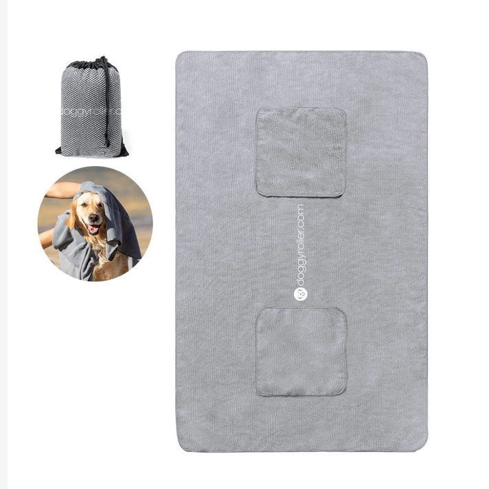 Doggy Microfiber Håndklæde til hund - Grå 106 x 66cm