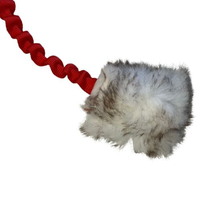 Fenriz Aktiv Bungee m. Ægte Fåreskind Belønnings Legetøj til Hund ca 55 cm - Billede 2