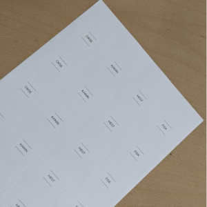Firkantet Protein Etiketter / Labels til Condibøtter 20 stk. – 4,5 cm x 4,5 cm (Okse/Kanin/Hest/Fisk)