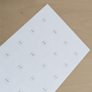 Firkantet Protein Etiketter / Labels til Condibøtter 20 stk. – 4,5 cm x 4,5 cm (Okse/Kanin/Kalv/Hjort)