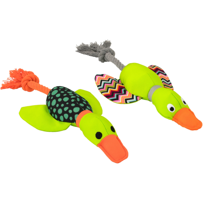 Nayeco Harry Duck Bamse Hunde legetøj Med Reb 33cm Grøn