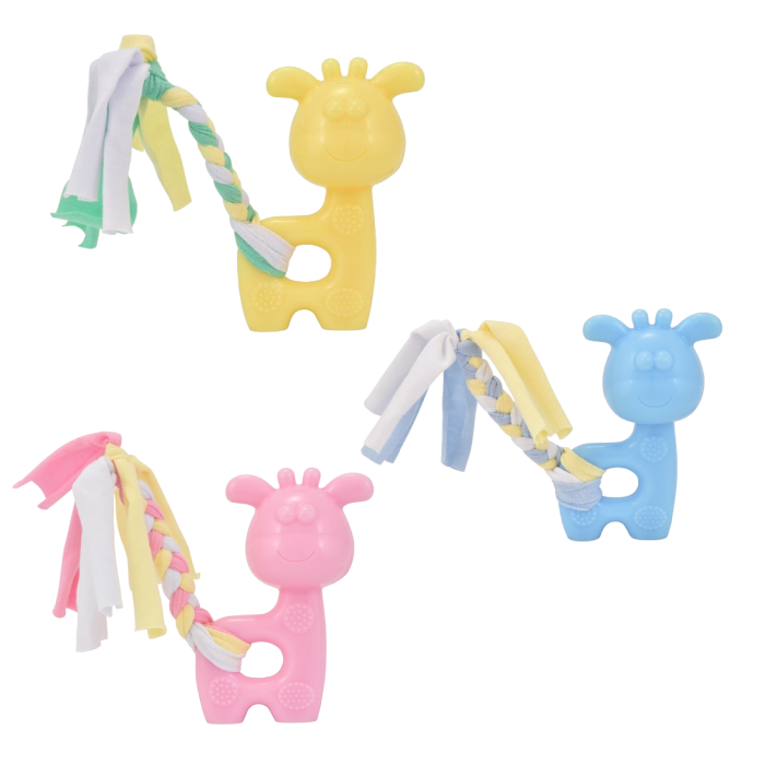 Nayeco Mini Giraf, Hvalpe Bide legetøj 9 cm Ass farve