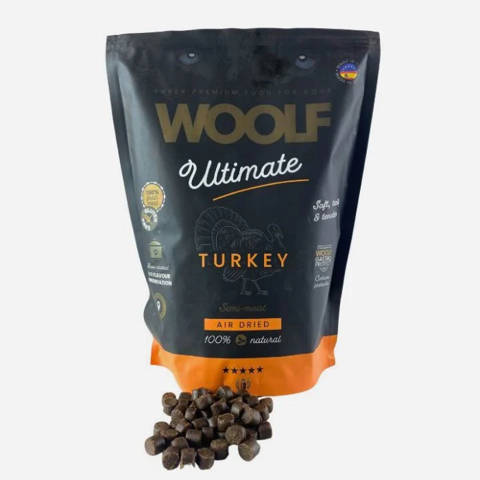 Woolf Ultimate Air Dried Semi Moist 100% Naturligt Kalkun Foder 1 Kg