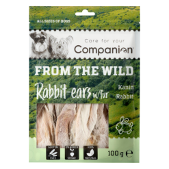 Companien Kaninører med pels Kødben/ Naturlig Hundesnack 100g