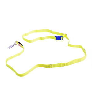 Flash LED line USB Nylon Løbeline Håndfri snor med taljebælte Gul 200 x 2,5 cm