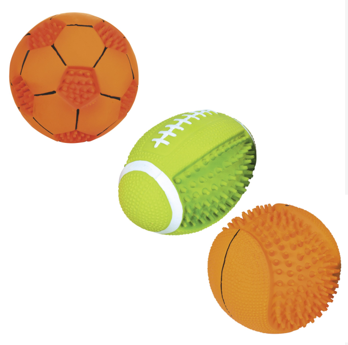 Nayeco Sports Latex Bold med piv Hunde legetøj 10 cm Ass farve