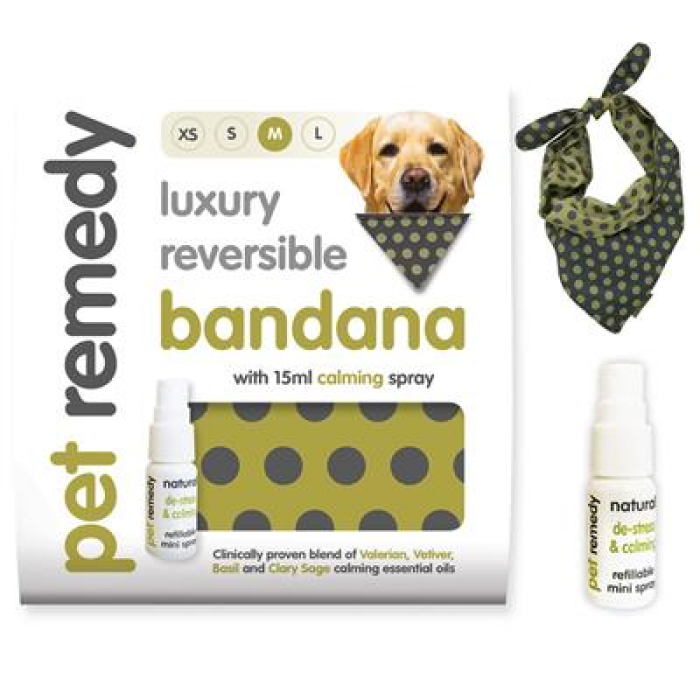 Pet Remedy Bandana til Spray mod Stress & utryghed Tilskud til hund