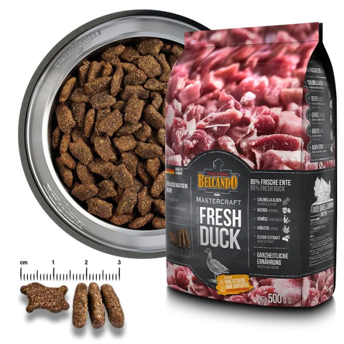 Belcando Mastercraft Kvalitets Hundefoder Kornfri med 80 % Frisk And - Fra EU