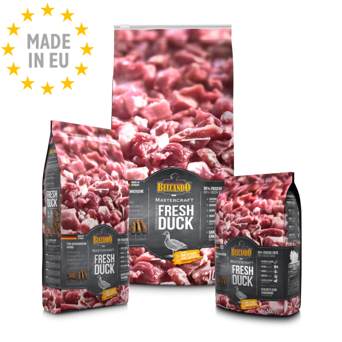 Belcando Mastercraft Kvalitets Hundefoder Kornfri med 80 % Frisk And - Fra EU